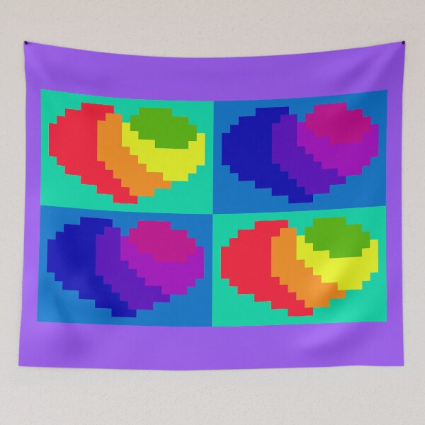Item preview, Perfect Little Rainbow Pixel Hearts designed and sold by rin3d .