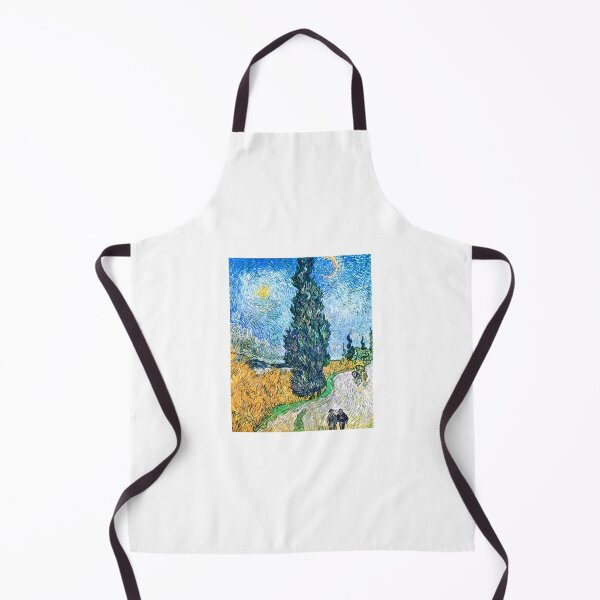 Item preview, Aesthetic Road with Cypress and Star by Van Gogh Art Print designed and sold by Eva Vincent.
