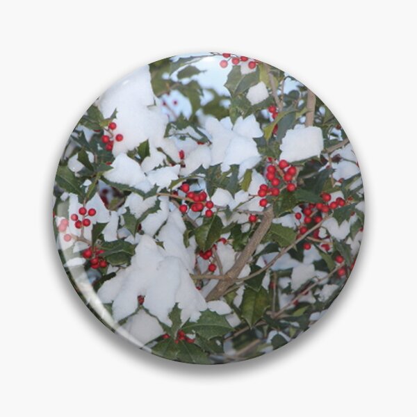 Item preview, Holly Tree Branches with Berries Covered with Snow designed and sold by JariHawk.