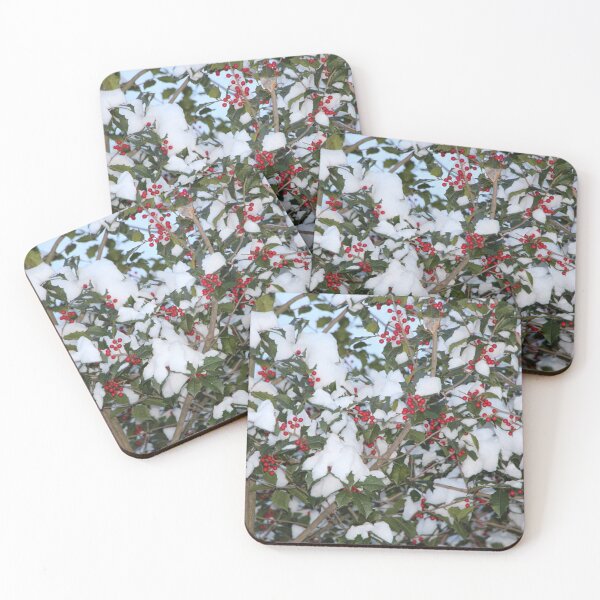 Item preview, Holly Tree Branches with Berries Covered with Snow designed and sold by JariHawk.