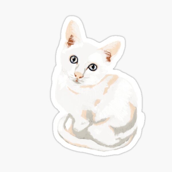 White cat Sticker