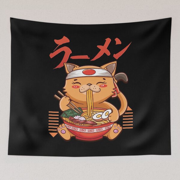 Item preview, Lucky Cat Ramen Cat Japanese Anime Cute Kawaii designed and sold by SqualeForce.
