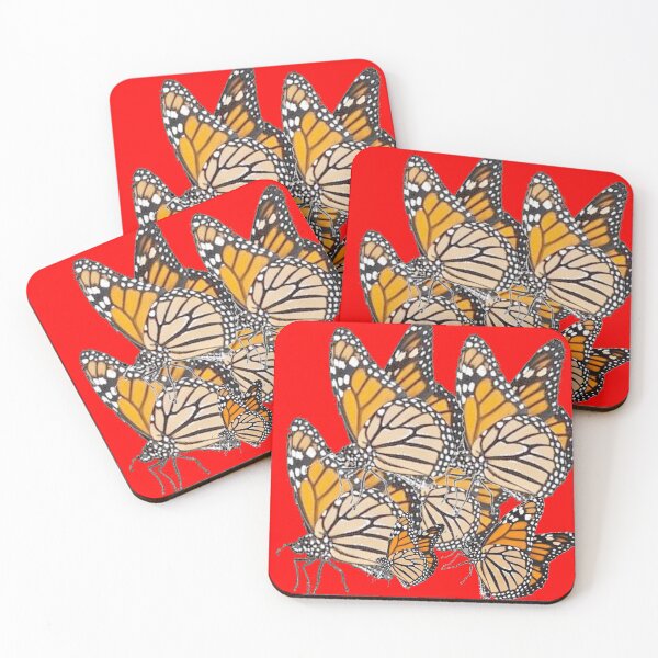 Item preview, MONARCH BUTTERFLY FAMILY RED ABSTRACT ART   designed and sold by sharlesart.
