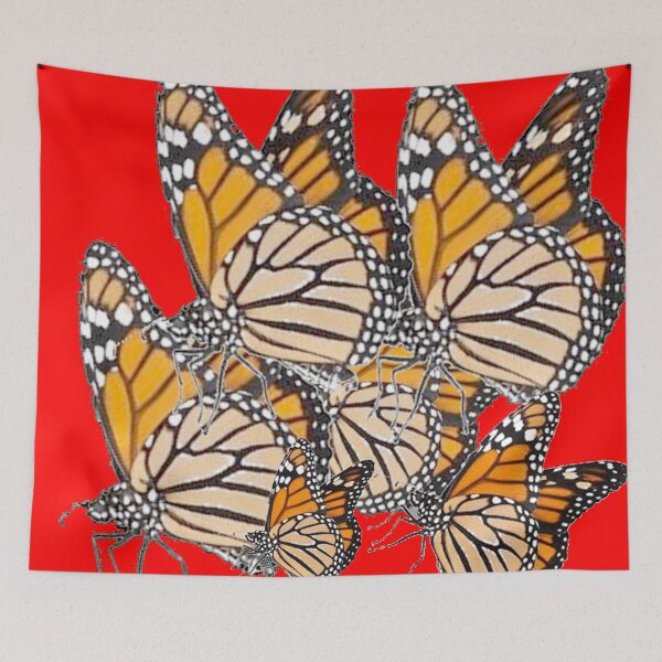 Item preview, MONARCH BUTTERFLY FAMILY RED ABSTRACT ART   designed and sold by sharlesart.