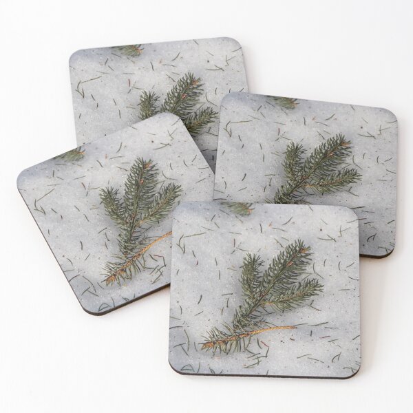 Item preview, Small Evergreen Tree Branch on the Wintertime Snow designed and sold by JariHawk.