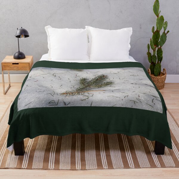Item preview, Small Evergreen Tree Branch on the Wintertime Snow designed and sold by JariHawk.