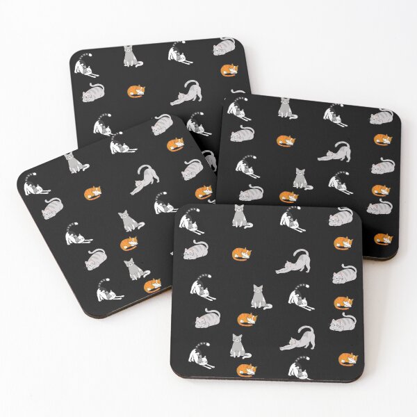 Item preview, Seamless Cut Cats Pattern Black Background designed and sold by Belhbib Art ⭐⭐⭐⭐⭐.