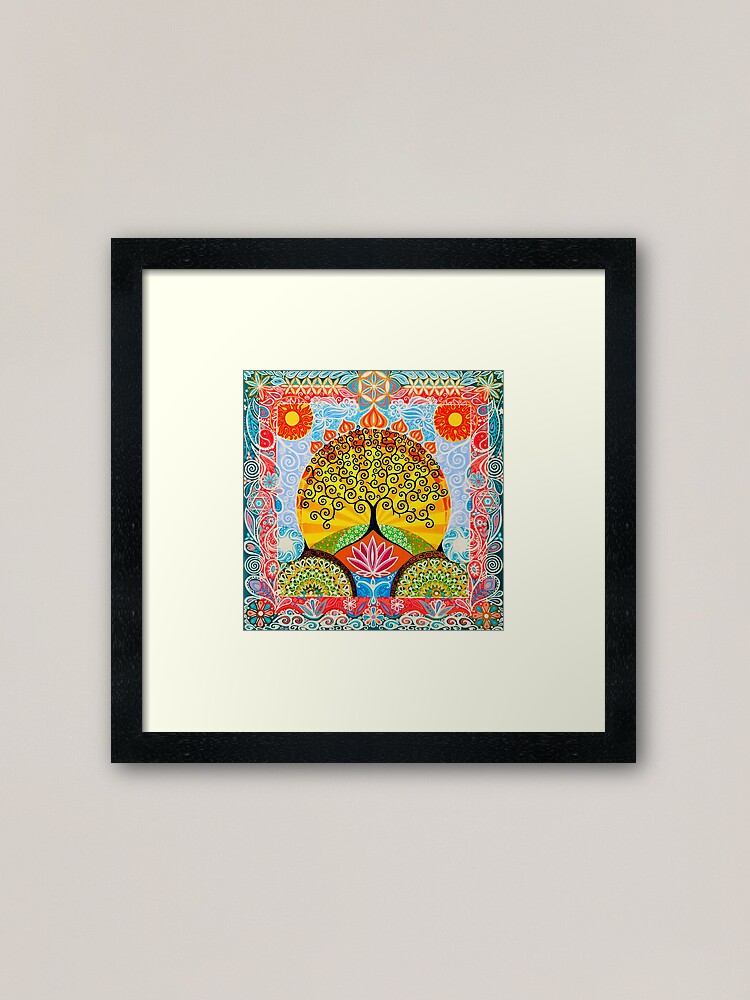 Alternate view of Tree of Life and Lotus Flower Framed Art Print