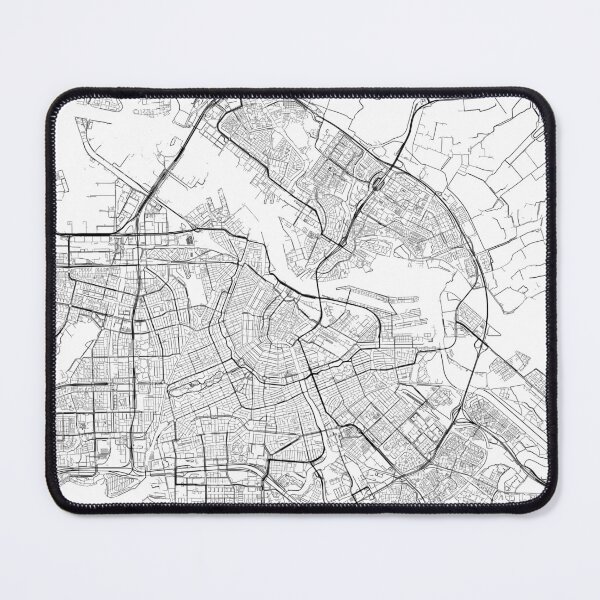 Item preview, Amsterdam map minimalist in black and white designed and sold by DesireeVDA.