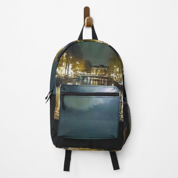 Item preview, Amsterdam city street canal at night. designed and sold by Noel Ali ⭐⭐⭐⭐⭐.