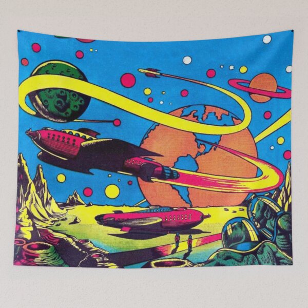 Item preview, Beautiful Retro Sci-Fi Space Bright Color Colour Comic Book Illustration designed and sold by TrulyEpoque.