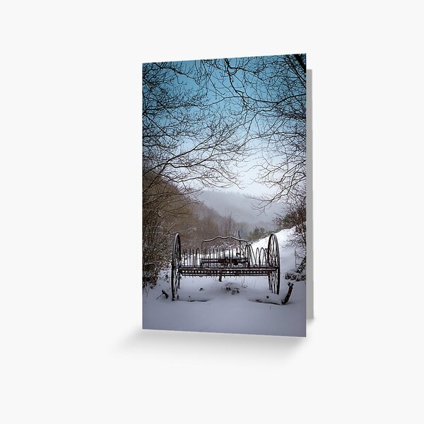 old plough in snow Greeting Card