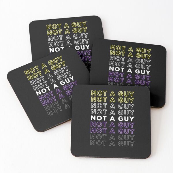 Item preview, Not A Guy | Nonbinary Flag Colors | Pronouns | Gift for Enby designed and sold by throuplescorner.