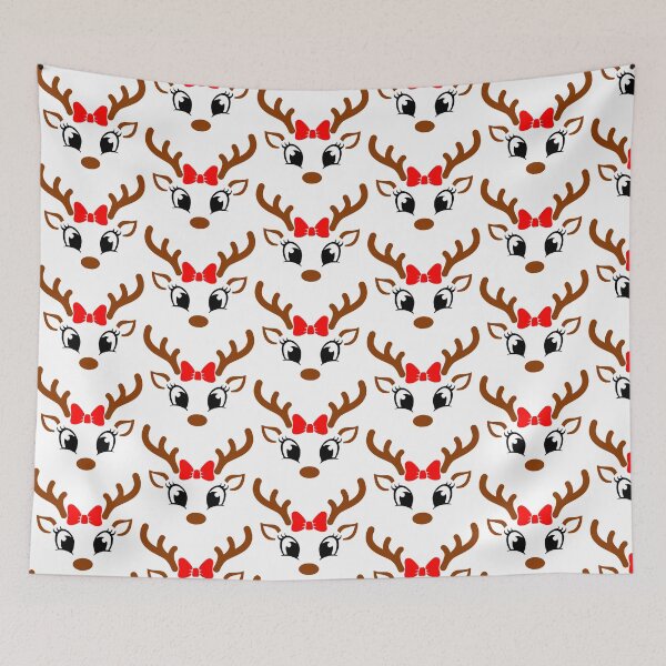 Item preview, Christmas Reindeer Faces Pack, Reindeer, Girl Reindeer, Boy Reindeer, Glasses Reindeer, Ribbon Reindeer, Christmas,w3 designed and sold by wshStudio.