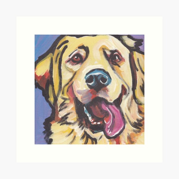 Golden Retriever Dog Bright colorful pop dog art Art Print