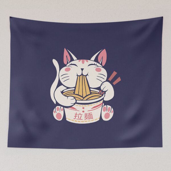 Item preview, Cute Kawaii Chubby Cat Eating Ramen Noodles Cup Noods Lover designed and sold by OnepixArt.