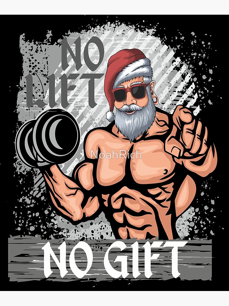 Weightlifter Santa Christmas No Lift No Gift! | Sticker