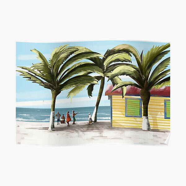 Welcome to the Caribbean Sea Island Beach America Travel Advertisement Poster 
