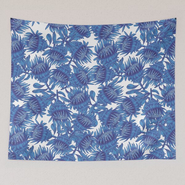 Item preview, Protea Blues Pattern designed and sold by Kmunnsartlife.