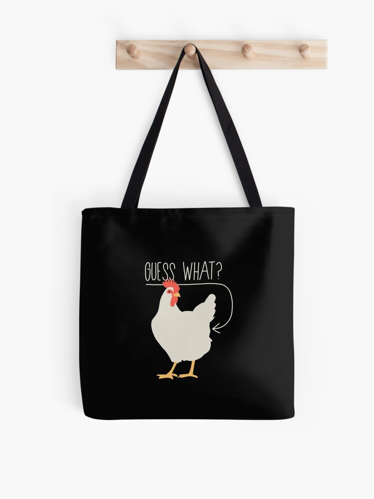 Guess What Chicken Butt Red Hen Tote Bag by Crista S. Forest