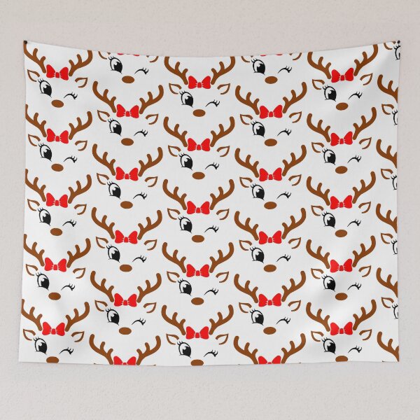 Item preview, Christmas Reindeer Faces Pack, Reindeer, Girl Reindeer, Boy Reindeer, Glasses Reindeer, Ribbon Reindeer, Christmas,w5 designed and sold by wshStudio.