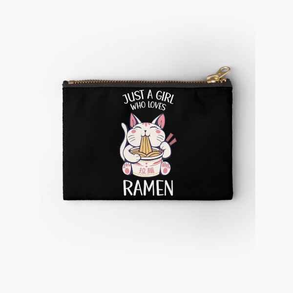 Item preview, Just A Girl Who Loves Ramen Cat Eating Ramen Cup Noodles  designed and sold by OnepixArt.