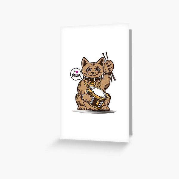 Carte de vœux for Sale avec l'œuvre « Chat porte-bonheur chinois/japonais  -- Maneki Neko » de l'artiste Psycheek