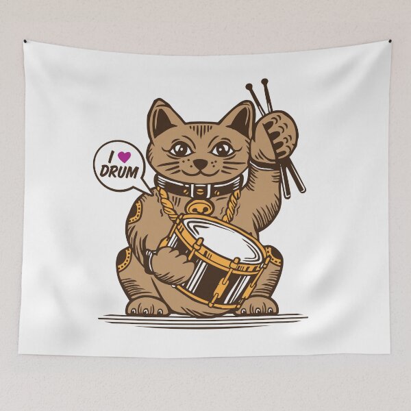 Item preview, LUCKY Maneki Neko I LOVE DRUM designed and sold by Emil1993.