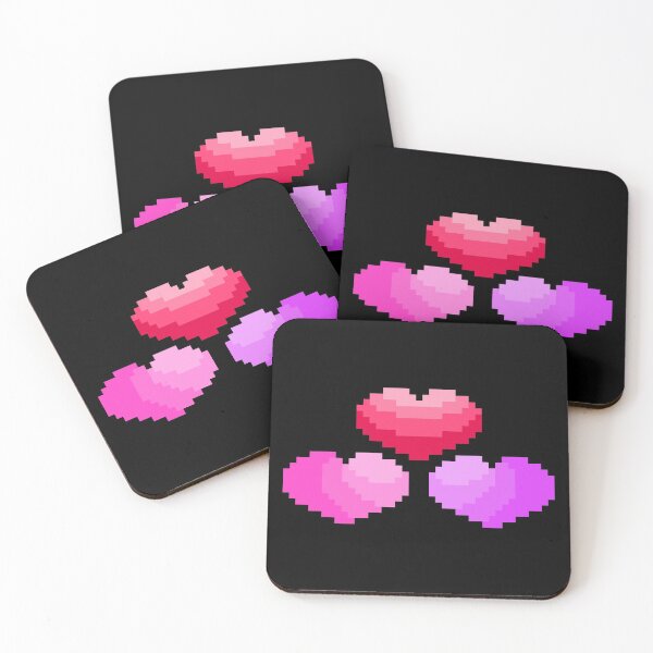 Item preview, 80s Vibe Pink and Red Pixel Hearts designed and sold by rin3d .