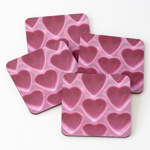 Item preview, glowing pink heart shaped repeating pattern and design designed and sold by mister-john.