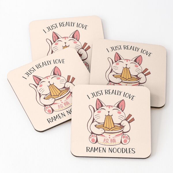 Item preview, I Just Really Love Ramen Noodles Cat Ramen Cup designed and sold by OnepixArt.