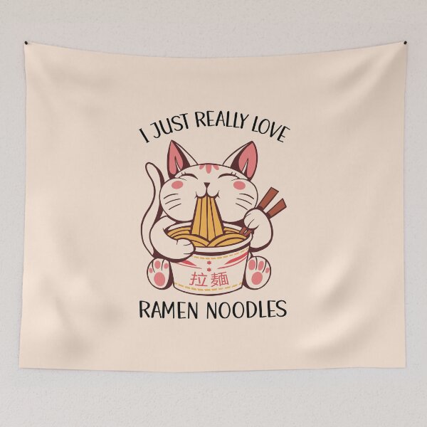 Item preview, I Just Really Love Ramen Noodles Cat Ramen Cup designed and sold by OnepixArt.