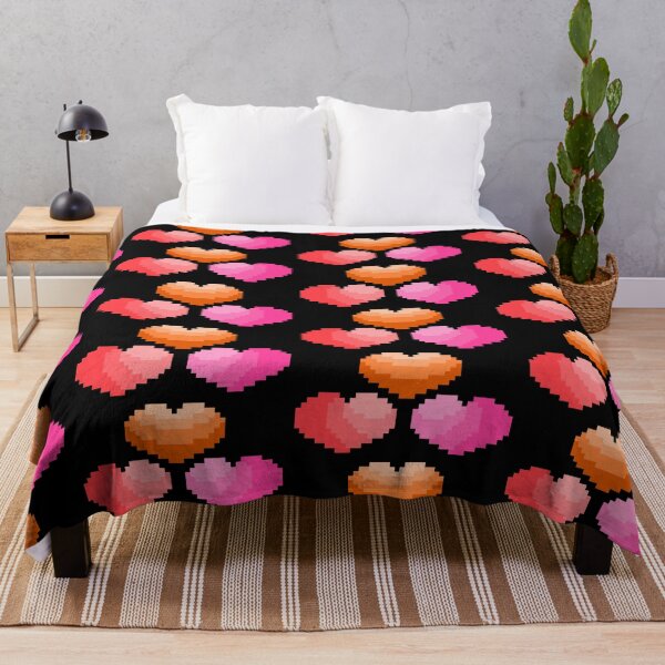 Item preview, 80s Vibe Pink and Orange Pixel Hearts designed and sold by rin3d .