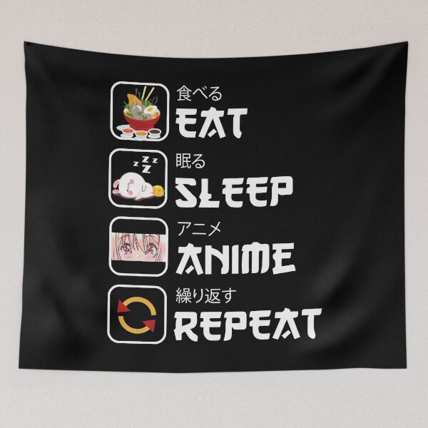 Item preview, Eat Sleep Anime Repeat manga kawaii Japanese lover otaku Eat Sleep Anime Repeat manga kawaii Japanese lover designed and sold by jojocat90.