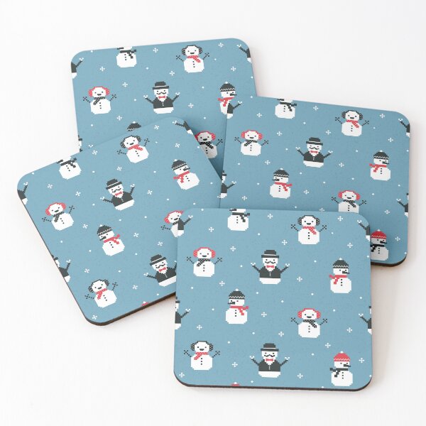 Item preview, Pixel snowman gang - Blue designed and sold by Daisy Beatrice.