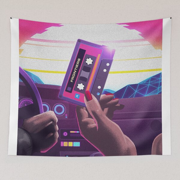 Item preview, Synthwave Retro Car, Sunset With Your Girl Scene Digital Art designed and sold by Rakuten Mallor.