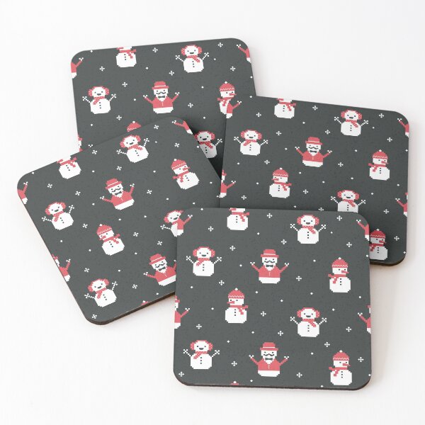 Item preview, Pixel snowman gang - Charcoal designed and sold by Daisy Beatrice.