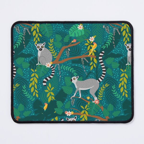 Item preview, Lemurs in a Teal Jungle designed and sold by latheandquill.