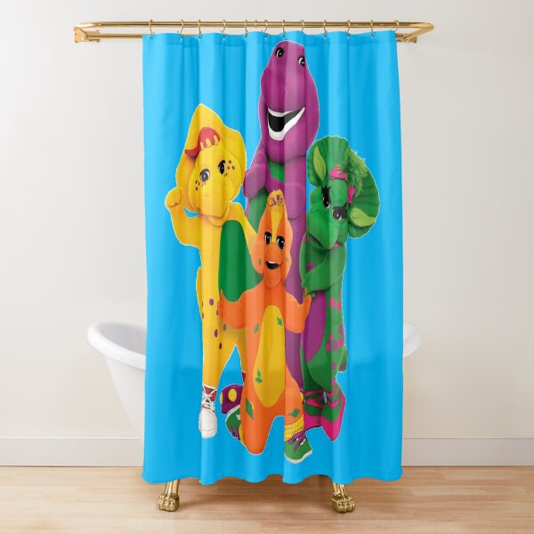 Divertido juego de cortina de ducha de dinosaurio para baño, cortinas de  bañera de animales de tela blanca divertida, accesorios únicos de Raptor