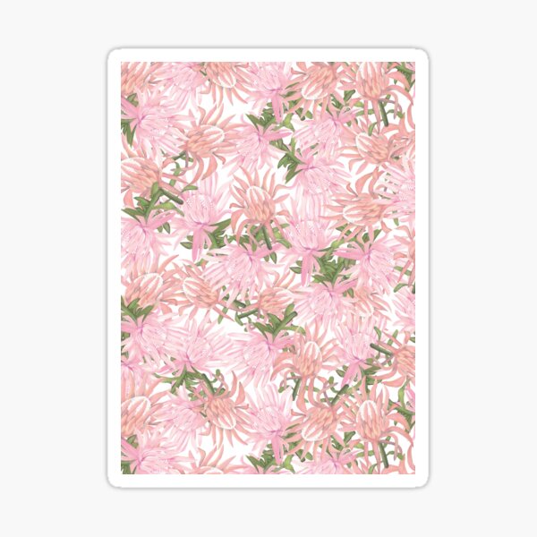 Pink Protea Pattern Sticker