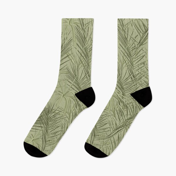 Item preview,  Sage-green tropical foliage pattern  on a green background designed and sold by ANAKOTO.
