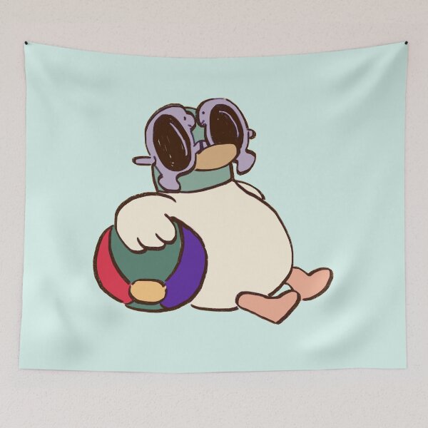 Item preview, I draw duck chillin with seacow sunglasses and beach ball (no text) / sarah and duck  designed and sold by RansRoom.
