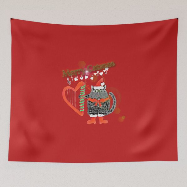 Item preview, Merry Catmas musical, funny Christmas cat in boots, comic designed and sold by kikidu21.