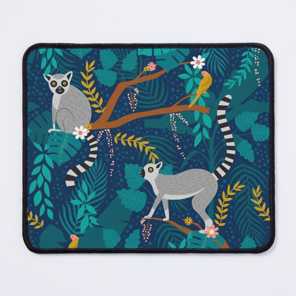 Item preview, Lemurs in a Blue Jungle designed and sold by latheandquill.