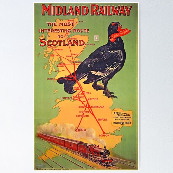 Item preview, Vintage Midland Railway poster designed and sold by Random Railways.