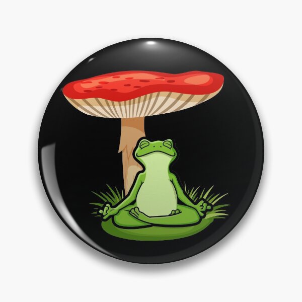 Item preview, Frog Doing Yoga Under Mushroom Lotus Pose Meditation Chakra Cottagecore designed and sold by Ngan-Jasmine.