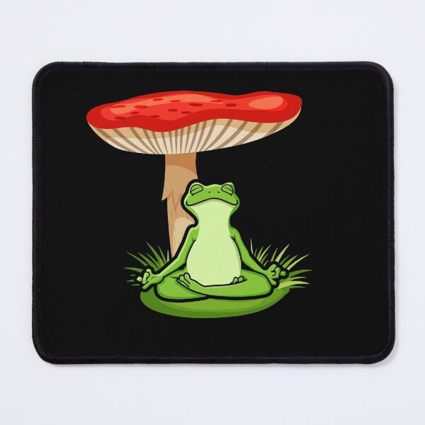 Item preview, Frog Doing Yoga Under Mushroom Lotus Pose Meditation Chakra Cottagecore designed and sold by Ngan-Jasmine.