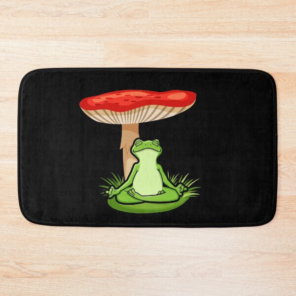 Item preview, Frog Doing Yoga Under Mushroom Lotus Pose Meditation Chakra Cottagecore designed and sold by Ngan-Jasmine.