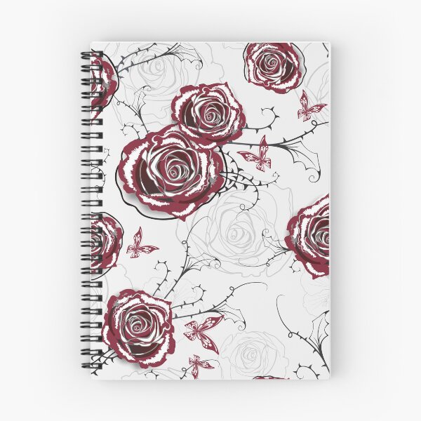 Artikelvorschau, Rote Rosen und Schmetterlinge. Gartensommer/-frühling nahtloses Muster. entworfen und verkauft von Dobermashka.