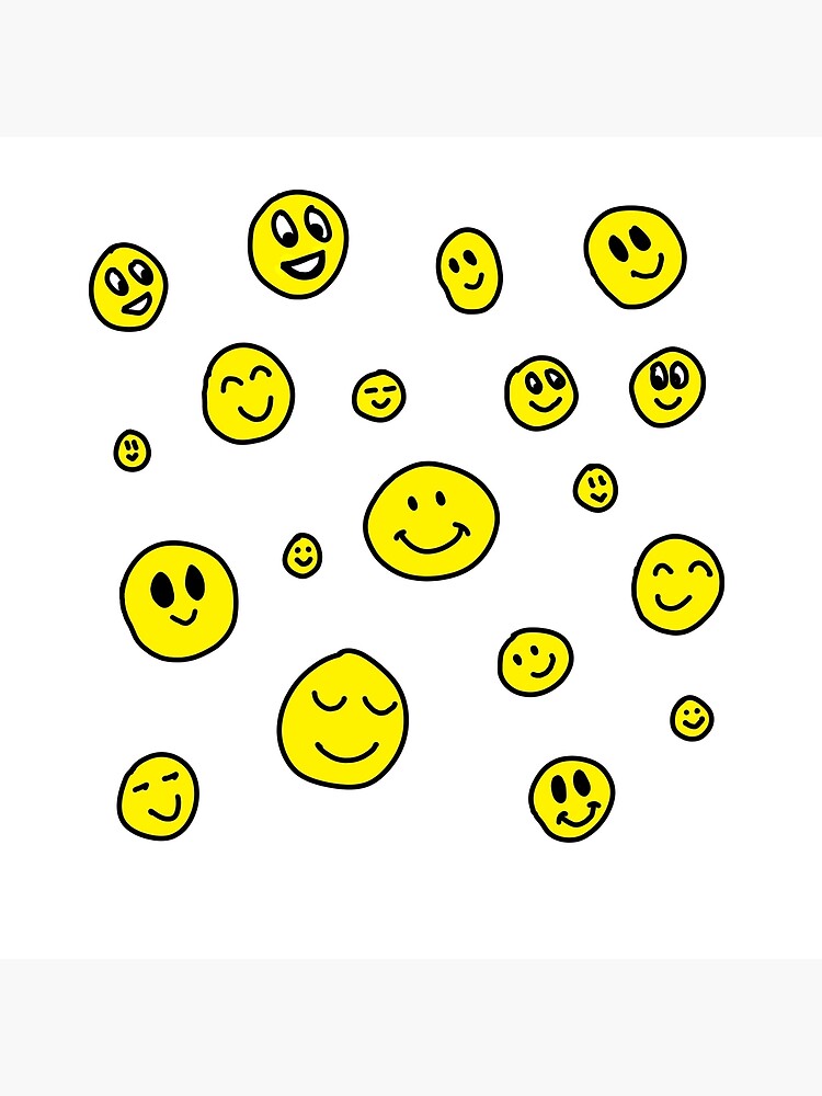 "Badly drawn yellow smiley faces pack" Poster for Sale by Adi-Designs ...